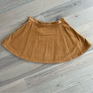 Corduroy by American Apparel Camel A-Line Mini Skirt—Medium